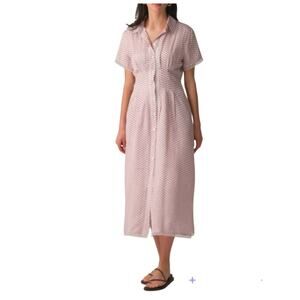 J. Crew Wren lace-trim shirtdress in glossy twill Floral Size 2 NWT